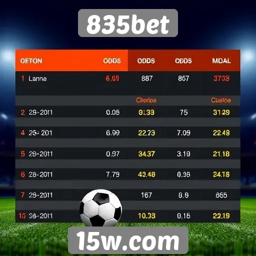 Comparativo de odds entre 835bet e concorrentes